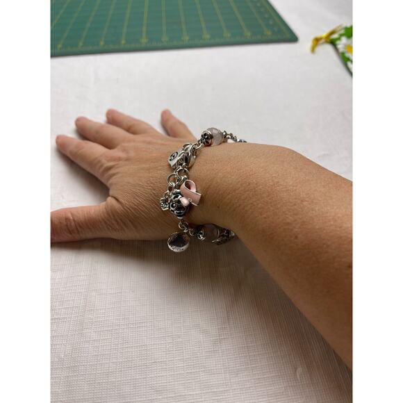 Brighton Breast Cancer awareness Charm BRACELET PINK Ribbon INSPIRATIONAL - Picture 3 of 6